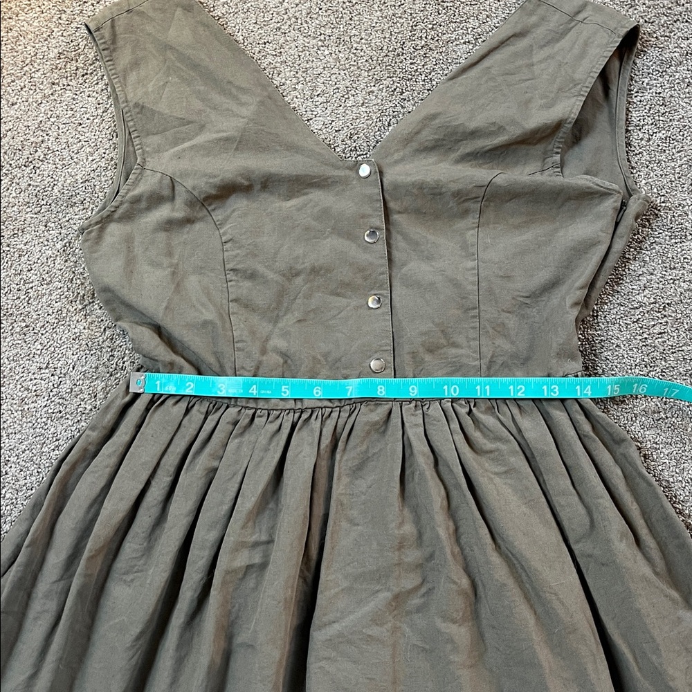 TOPSHOP Boutique Cotton Linen army green true jumper for layering FLOUNCE! sz6 - Picture 4 of 9